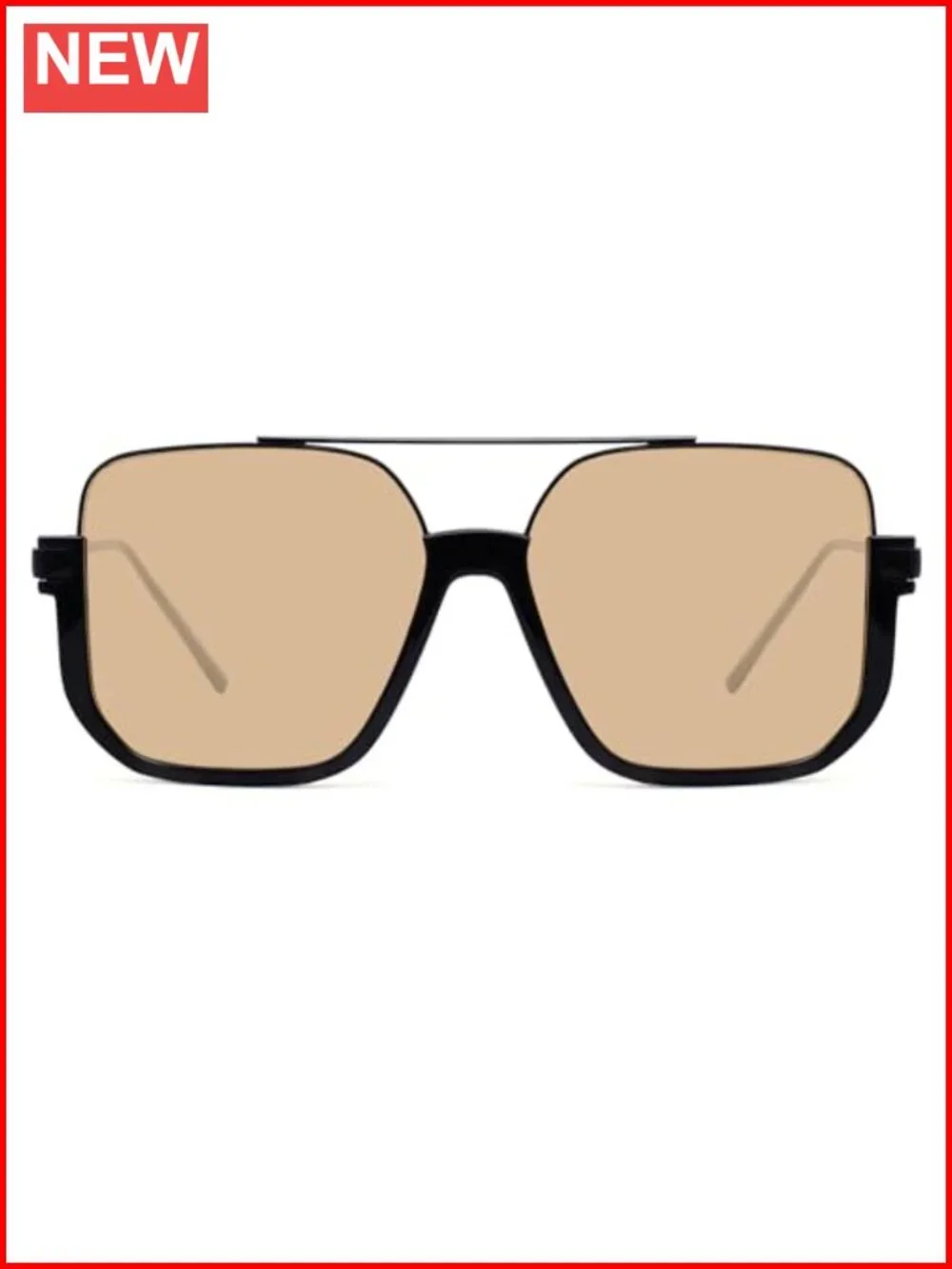 Unisex Retro Square Aviator Sunglasses Oversized Tinted Shades UV400